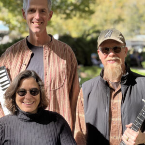 Three members of Mineral Hill Band, Lauren Addario, John Funkhouser and Jonathan Mack.